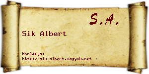 Sik Albert névjegykártya